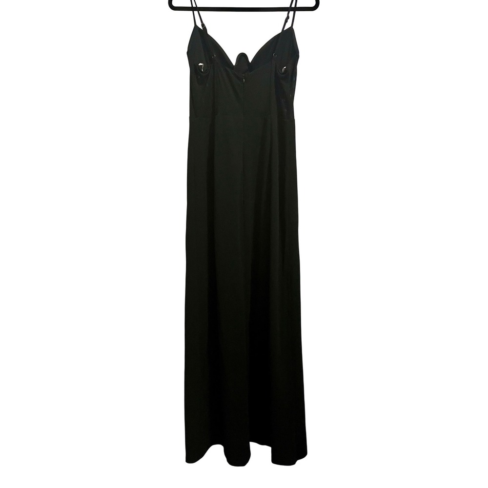 Lulus Black Bustier Mesh Maxi Dress XL Slit Formal Evening Gown - Picture 7 of 11